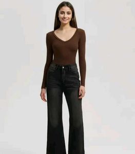Brown Knit Top