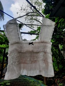 White Ruffle Top