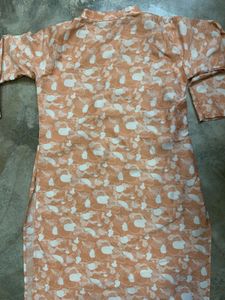 Elegant Peach Printed Kurta