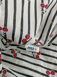 MAX Striped Cherry Print Shirt