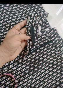 Black Printed Trouser For Womens