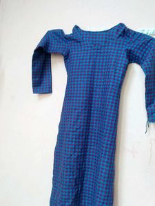 Checkered Blue Dress