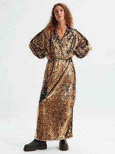 Selected Sequins Wrap Party Dress