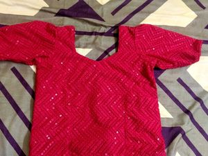 Red Embellished Blouse