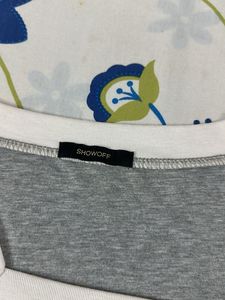 Gray Square Neck Top