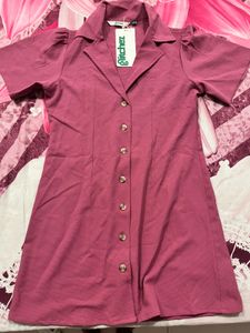 Pink Button-Down Dress