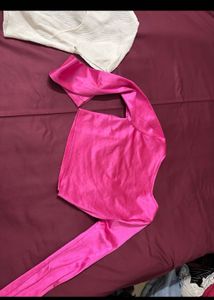 Pink Long Sleeve Crop Top