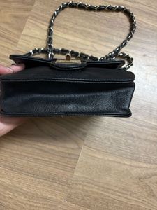 Leather Black Sling Bag Small
