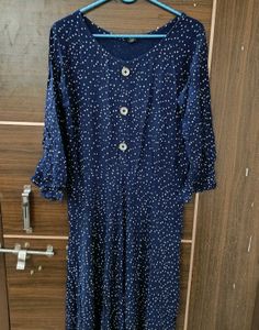 Navy Blue Polka Dot Dress