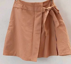 Peach Wrap Skirt with underneath shorts (skorts)