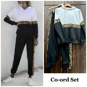 Stylish Co-ord Set - Black White Animal Print