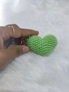 Crochet Heart Keychain