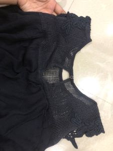 Black Lace Detail Top