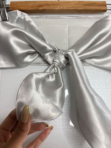 Silver bandeau front knot top