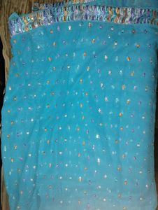 Blue Sequin Saree