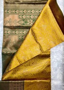 Elegant Yellow banarasi Saree With Running Blouse