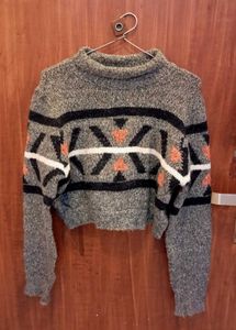 Stylish Patterned Knit Sweater