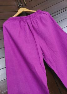 Women Cotton Purple Kurta Set