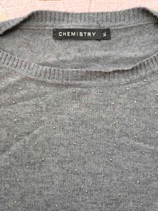 Embellished Gray Pullover