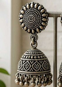 Silver Jhumka Earrings