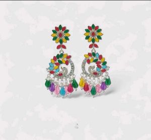 Colorful Peacock Dangle Earrings