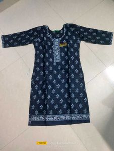 Black Colour Kurthi Set Cotton Mixed