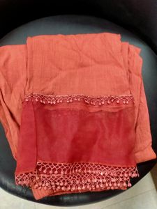 New Coral Pink Work Georgette kurti pan