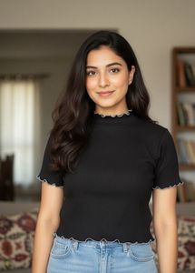 🖤Black Ruffle Trim Top🖤