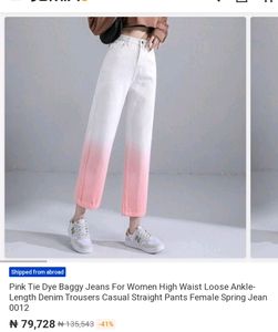 Pink 🩷 Tie Dye Baggy Jeans For Girls