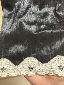 Thrifted Black Lace Trim Cami Top