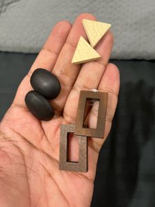 6 Set of Unique Wooden Earrings