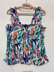 Floral Print Ruffle Top