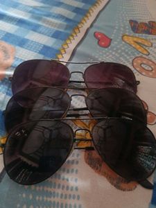 3 Black Daud Glasses (1 Is By Ray Ban)