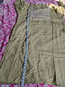 Olive Green Embroidered Kurta