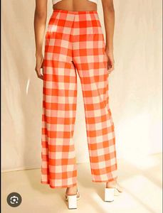Checkered Wide Leg Pants