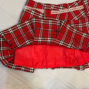 Red Plaid Mini Skirt