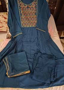 Biba A-line Kurti Set With Yoke Work