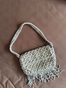 Zara Silver Beaded Evening Bag