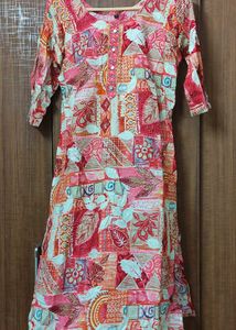 New Floral Print Kurti With Pallazo Set(L)