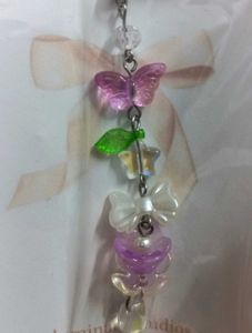 🌸 Purple Flower Phone Charm with Butterfly &amp; Bow✨