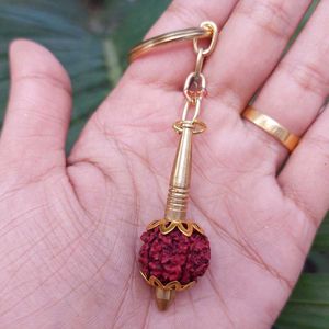 Hanuman Bajrangbali Gada Metal With Rudrashi Mani