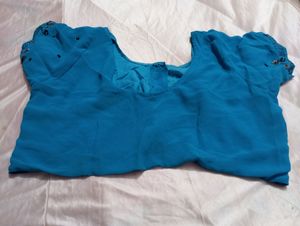 Blue Plain Designer Saree (Women)