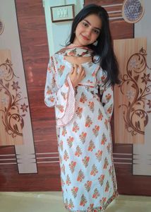 (Size~L)Cotton kurta set🌻