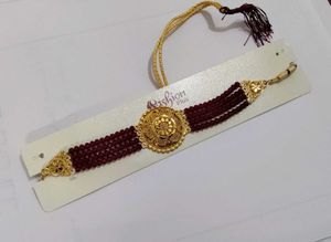 Elegant Maroon &amp; Gold Choker
