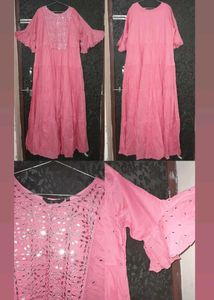 Pink Tiered 1 piece dress/kurti