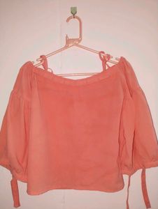 Peach Off-Shoulder Blouse