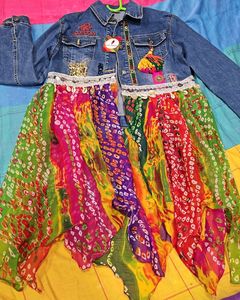 Denim Long Shrug# Navratri Outfit
