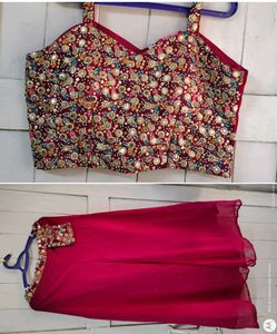 😍Crop top plazzo dupatta set indo western