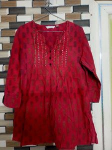 Red❤️ Printed Kurti✨