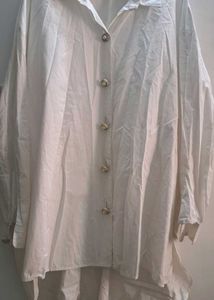 White Cotton  Loose Shirt